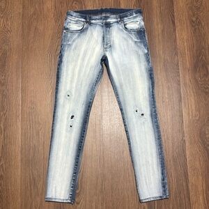 Balmain Paris Distressed Light Wash Skinny Jeans Made in Italy Size 29
